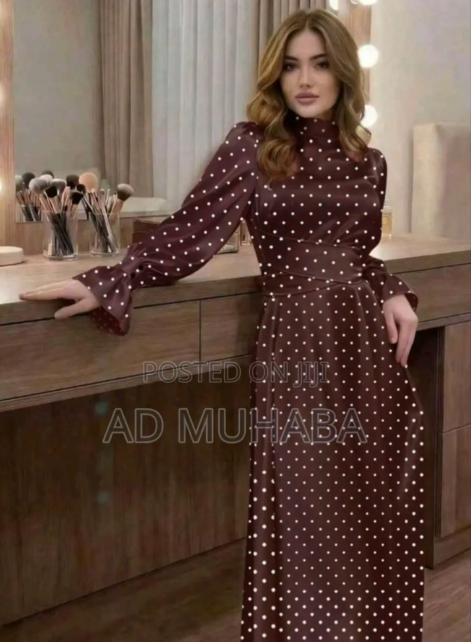 Women’s Elegant Polka Dot Long Dress