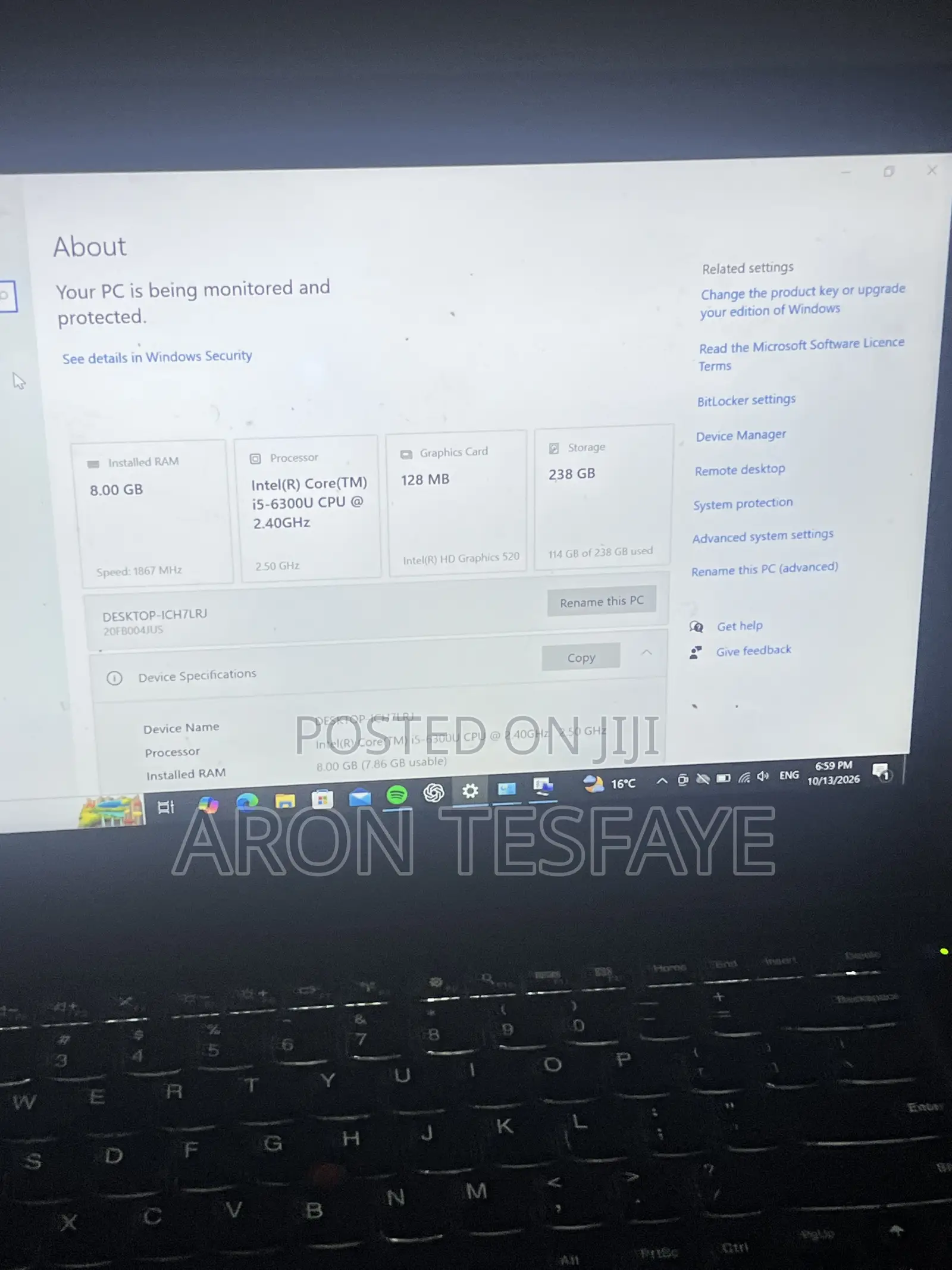 Laptop Lenovo ThinkPad X1 Carbon 8GB Intel Core i5 SSD 256GB