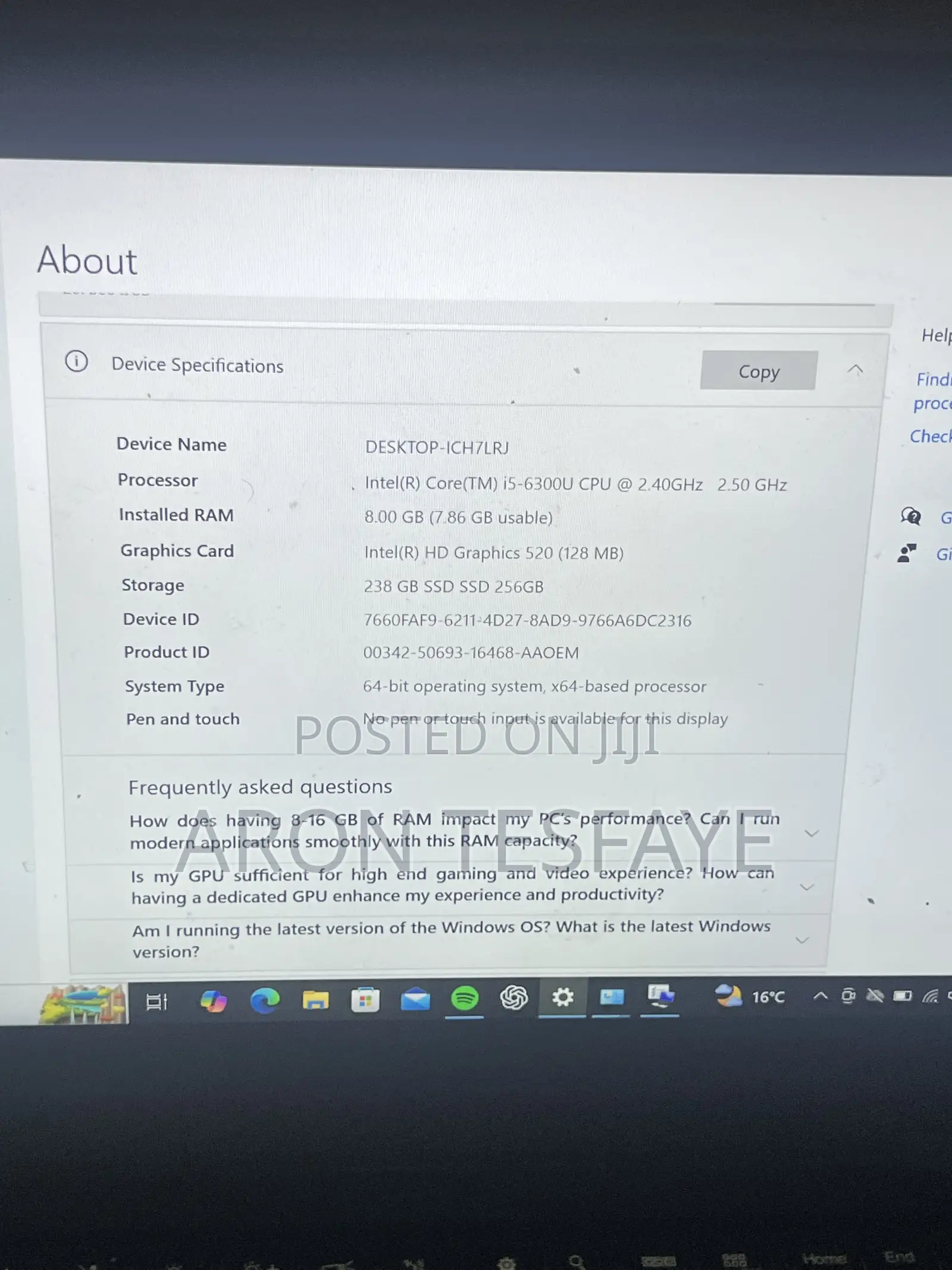 Laptop Lenovo ThinkPad X1 Carbon 8GB Intel Core i5 SSD 256GB