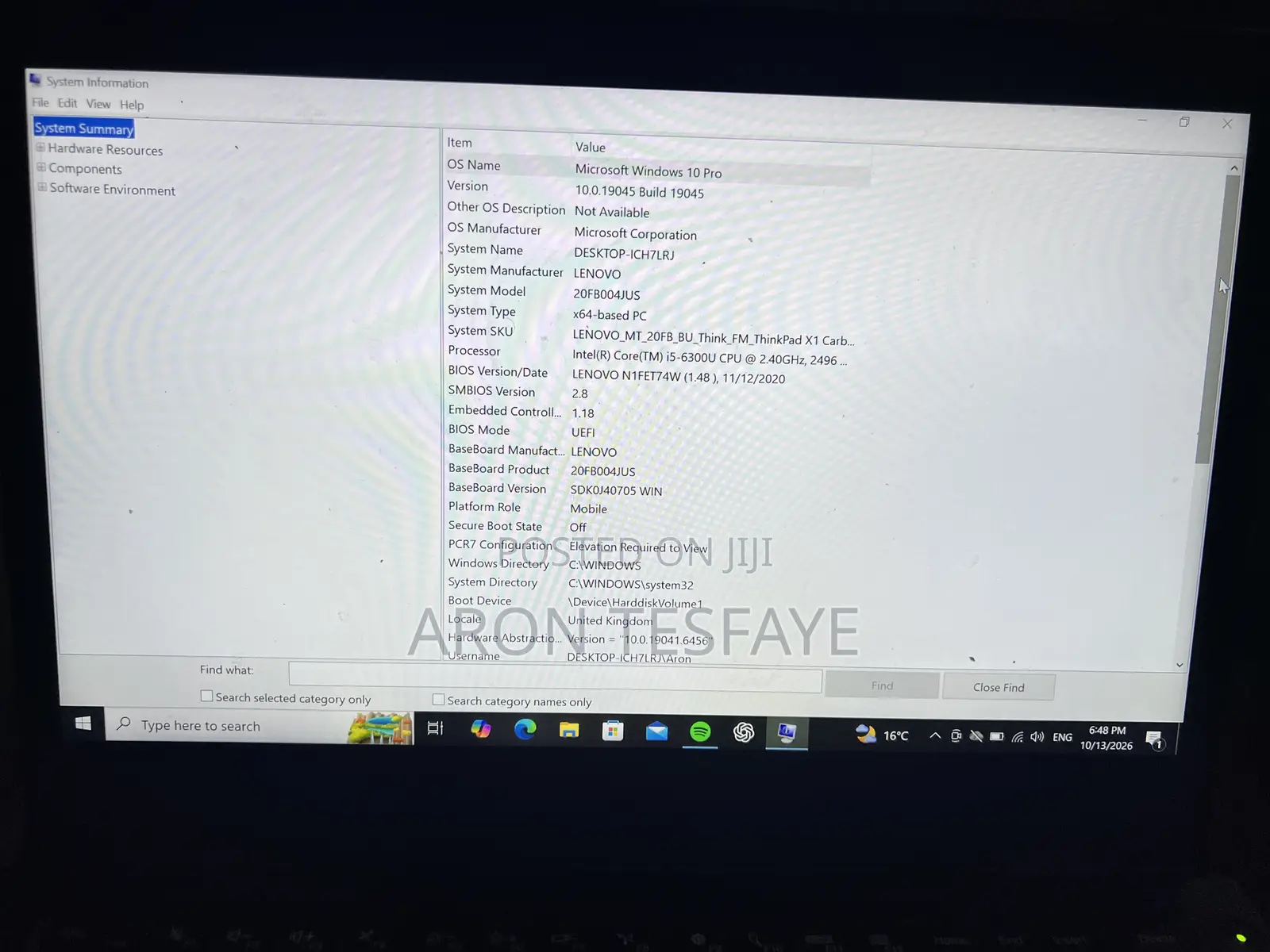 Laptop Lenovo ThinkPad X1 Carbon 8GB Intel Core i5 SSD 256GB