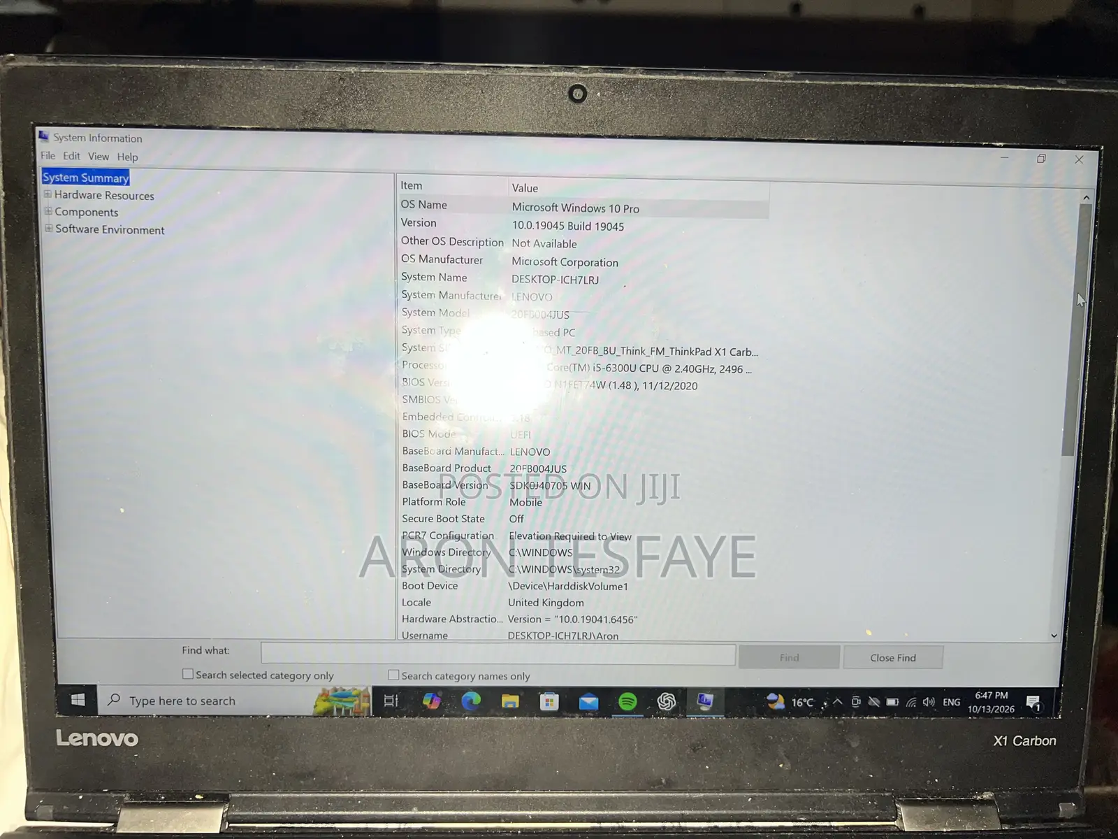 Laptop Lenovo ThinkPad X1 Carbon 8GB Intel Core i5 SSD 256GB