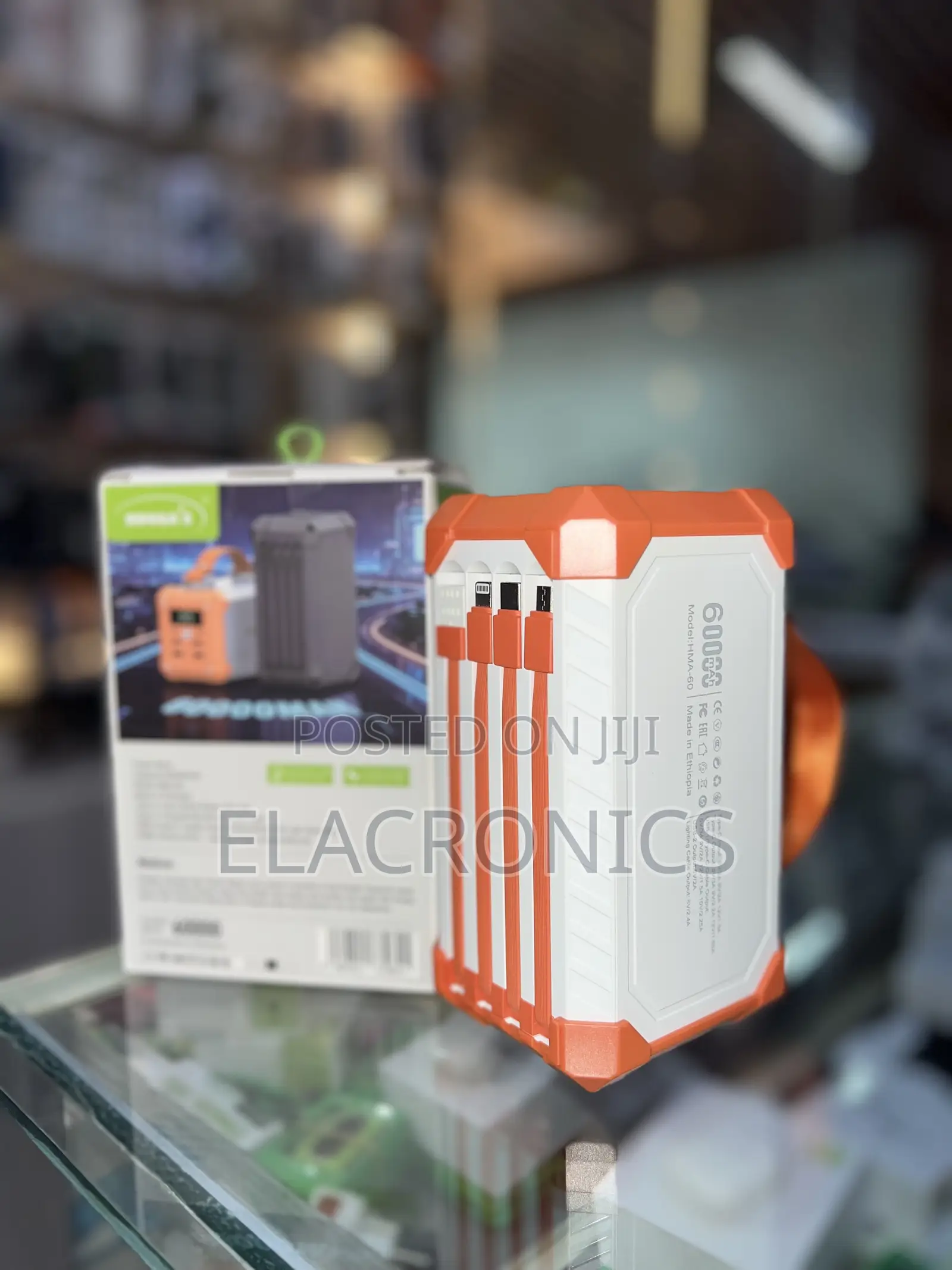 Ruggas 60000mAh Power Bank With Built-in Cables