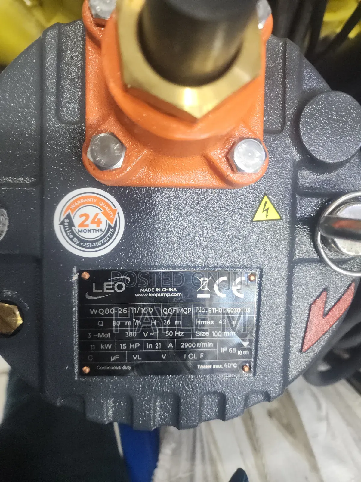 Leo Dewatering Pump 11kw/15hp