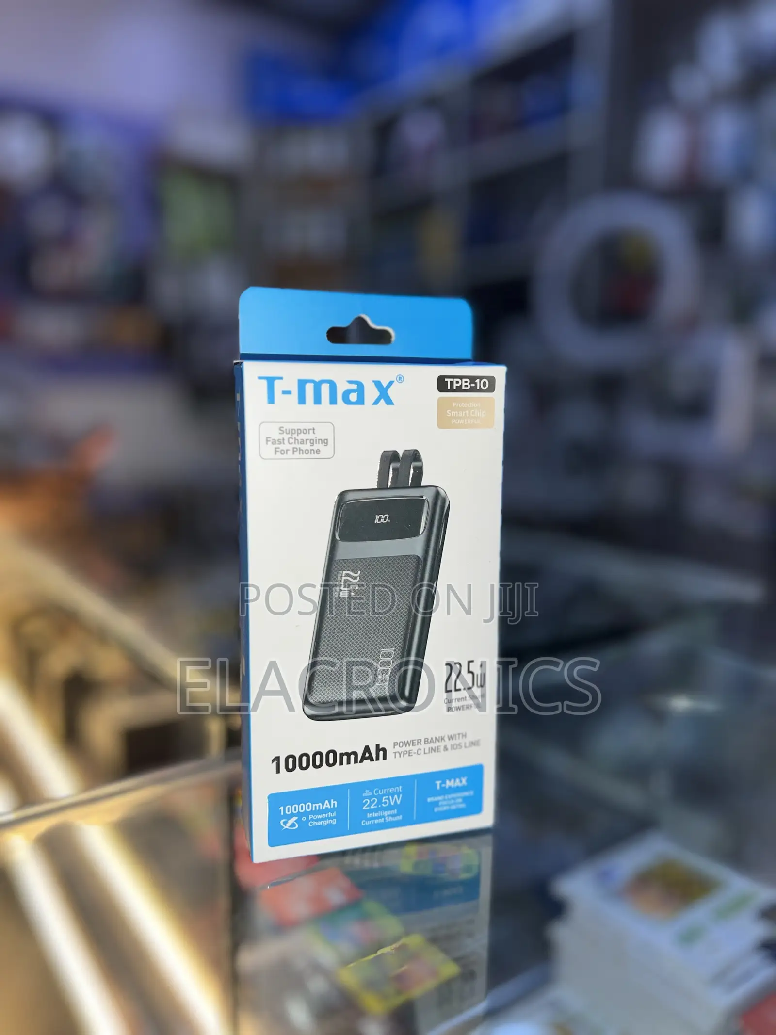 T-Max 10000mAh Power Bank 22.5W (Built-in Cables)