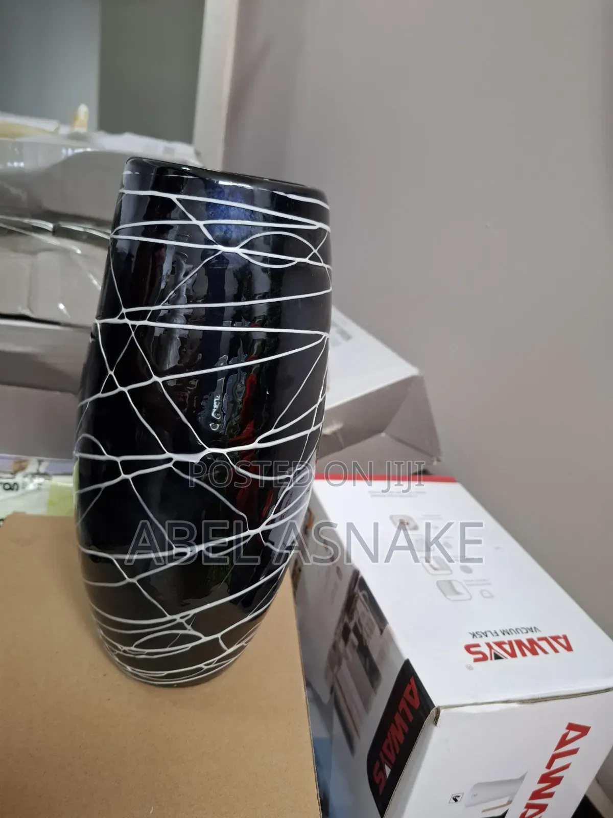 Elegant Black & White Decorative Vase