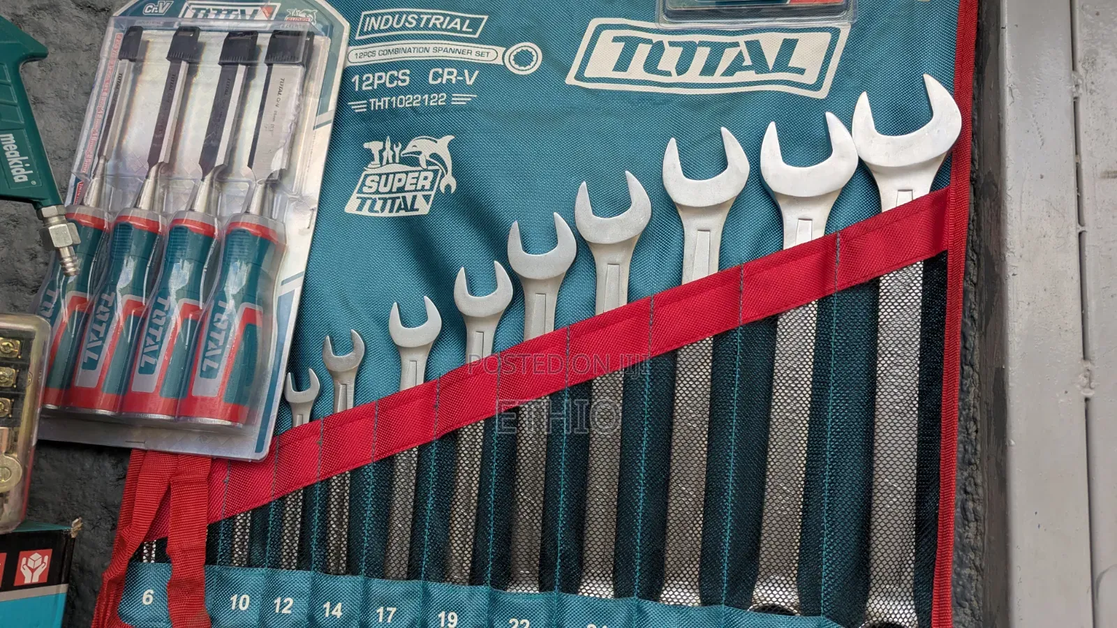 Total 12-Piece Industrial Combination Spanner Set