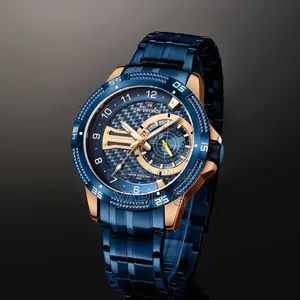 NAVIFORCE Royal Blue Stainless Steel Chronograph
