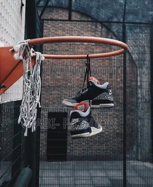 Air Jordan 3 OG “Black Cement” Black/Grey High Sneakers — New Arrival