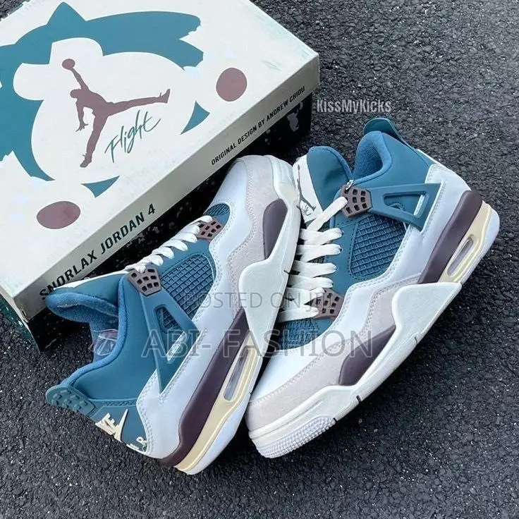 Air Jordan 4 Retro “Snorlax Custom” Blue/Black High — New Arrival