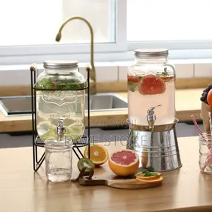 Glass Dispenser Jar With Rack