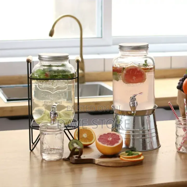 Glass Dispenser Jar With Rack