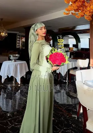 Green Sleeve Long Dress