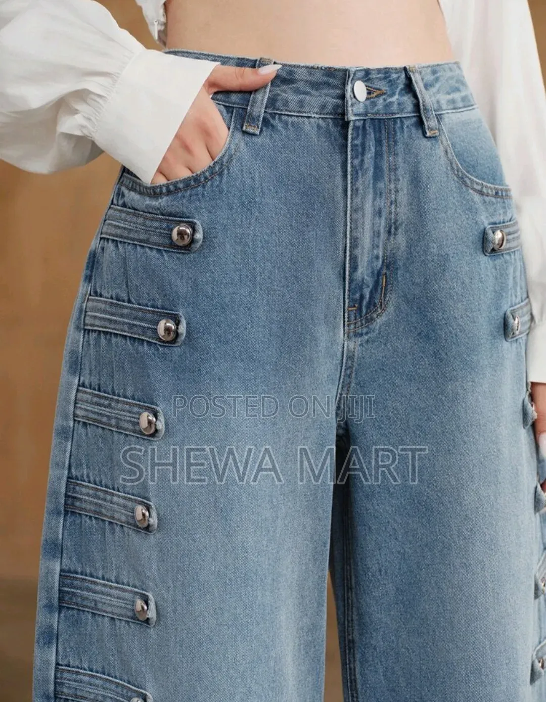Women's Fashion Heavy-Duty European & American Design Metal Leg Pants