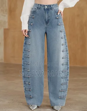 Women's Fashion Heavy-Duty European & American Design Metal Leg Pants