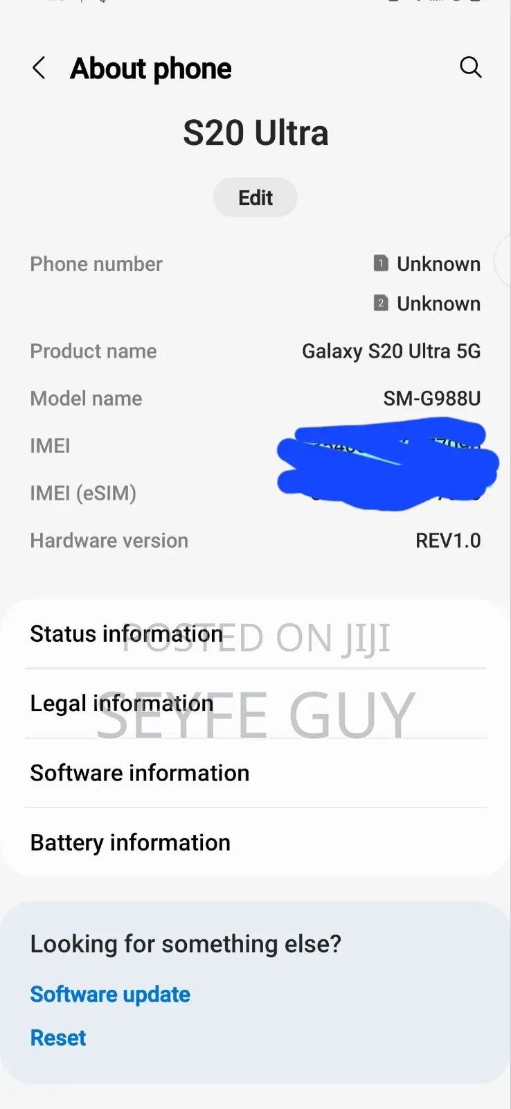 Samsung Galaxy S20 Ultra 5G 128 GB Black