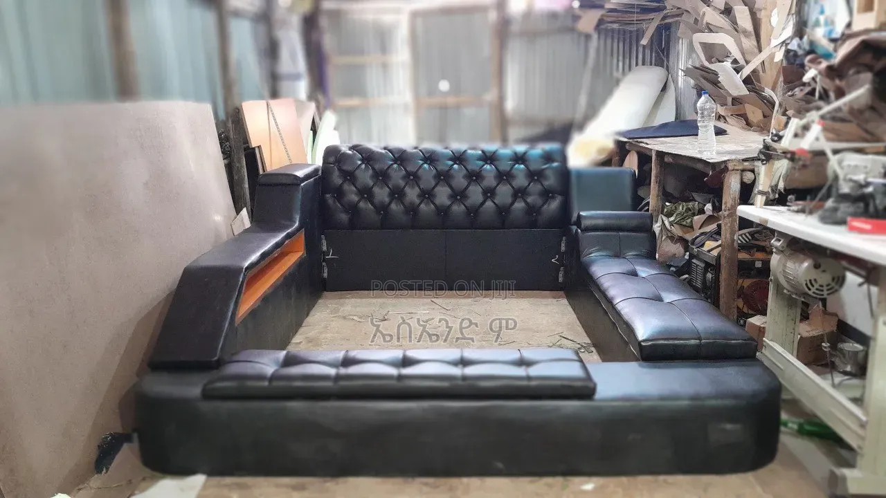 Super King Size Bed Fully Leather Design