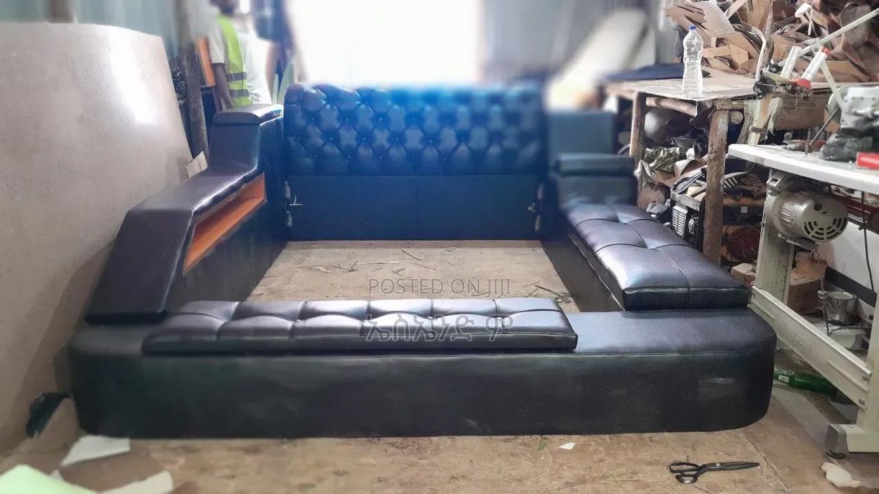 Super King Size Bed Fully Leather Design
