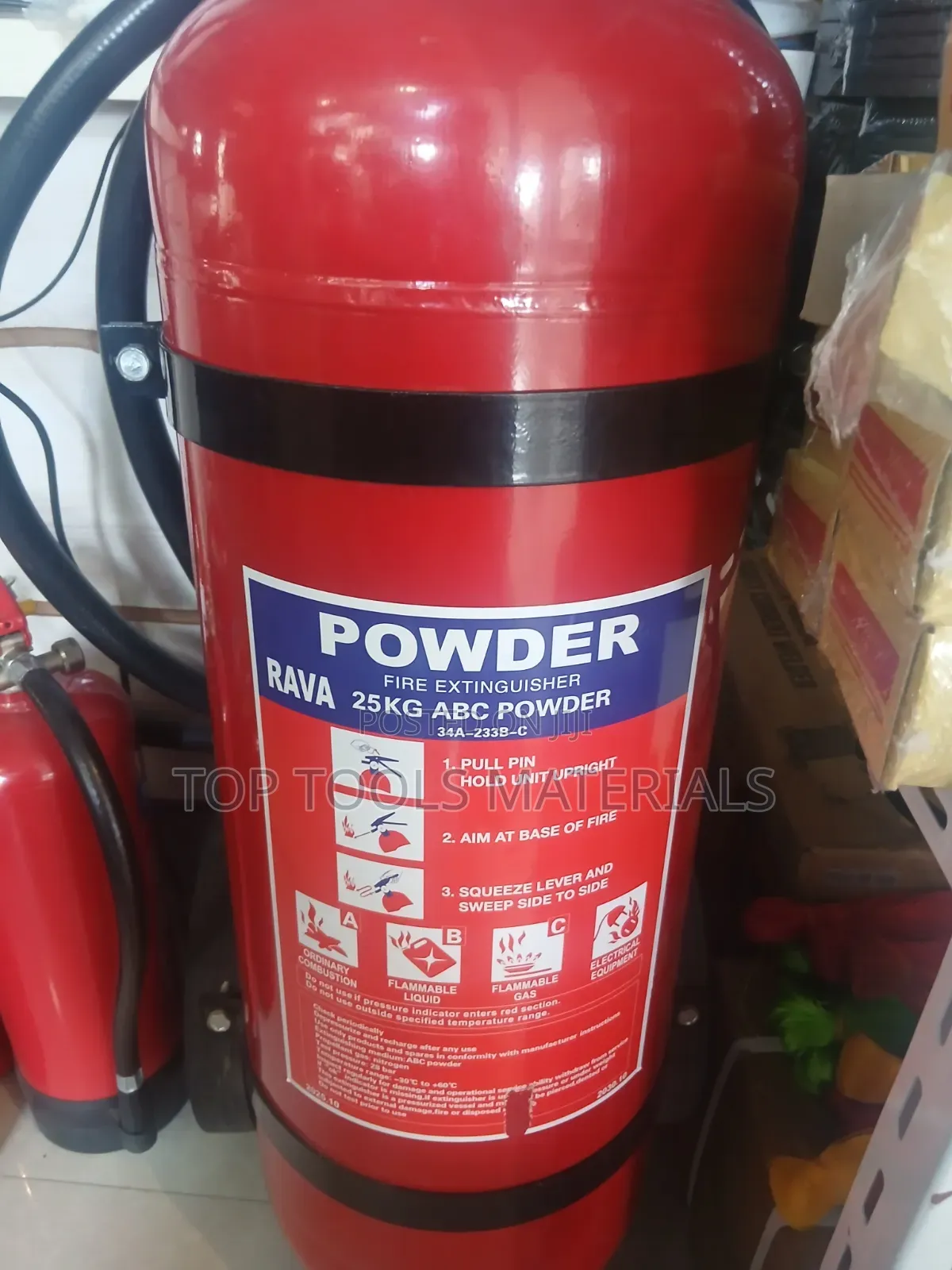 25kg RAVA ABC Dry Powder Wheeled/Trolley Fire Extinguisher.