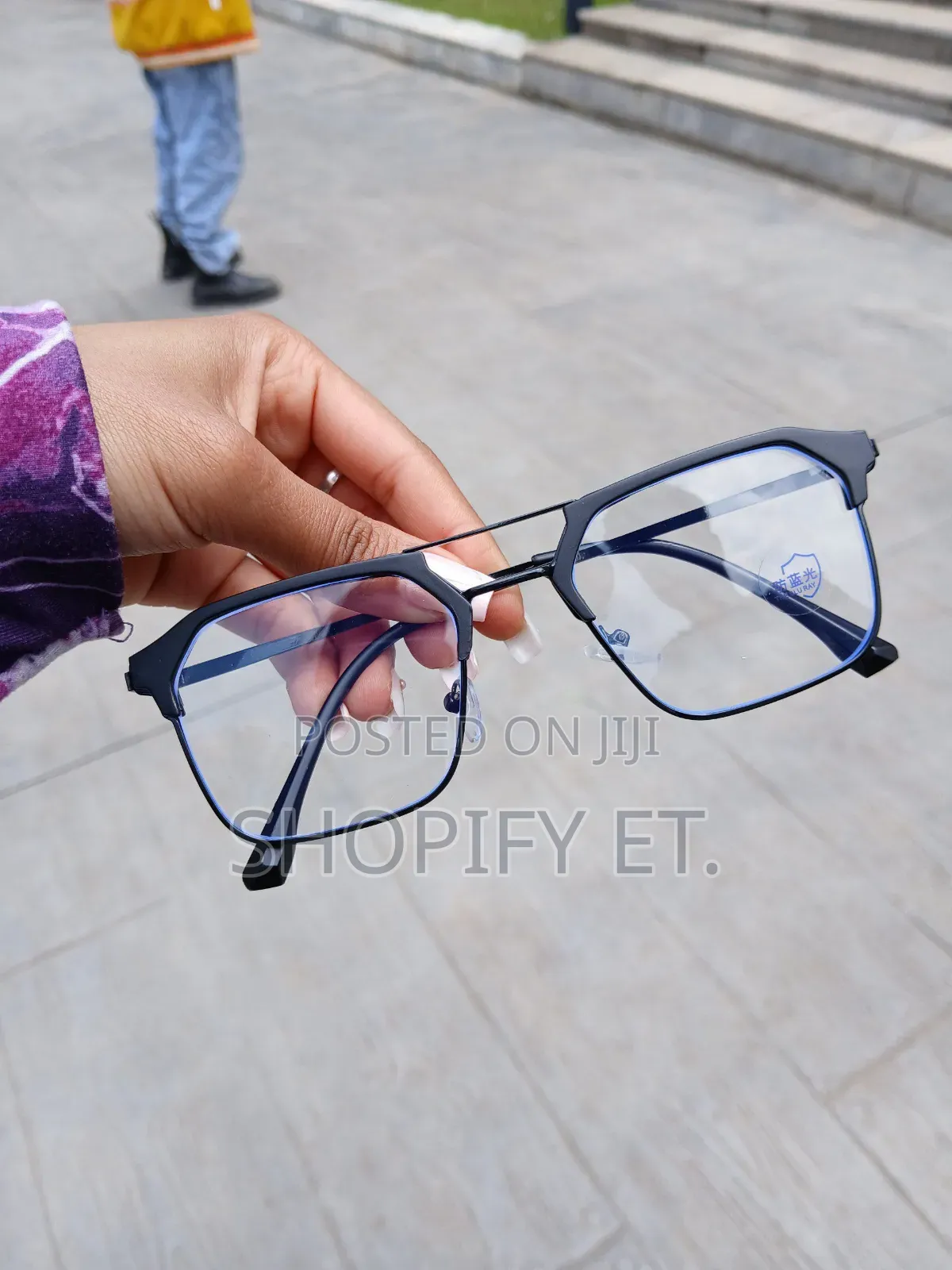 Metallic Frame Blue Cut Eyeglass