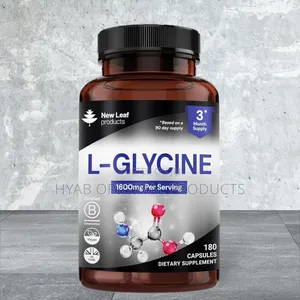 L-Glycine 1600mg, Amino Acid Supplement, 180 Vegan Capsules