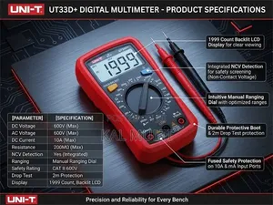 UNI-T UT33D+ Digital Multimeter With NCV - Brand New