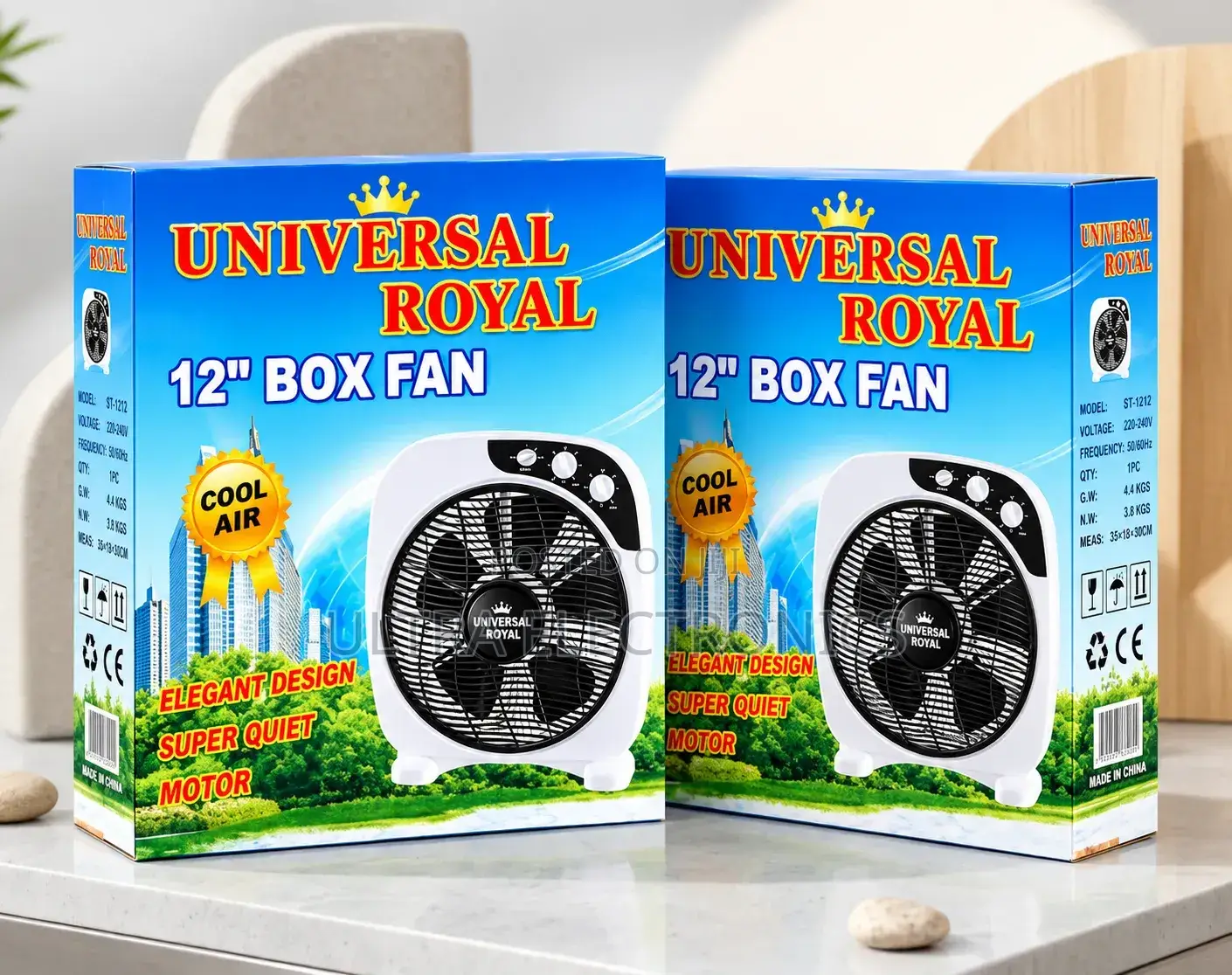 Universal Royal St-1212 Box Fan – 12 Inch