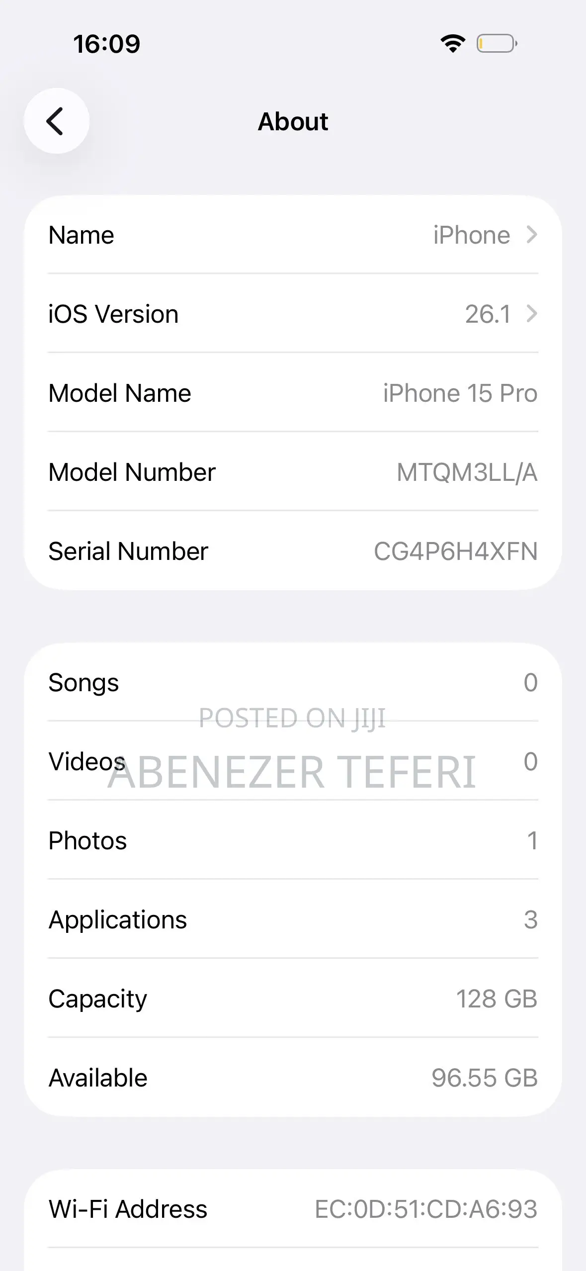 Apple iPhone 15 Pro 128 GB Blue