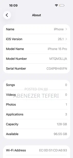 Apple iPhone 15 Pro 128 GB Blue