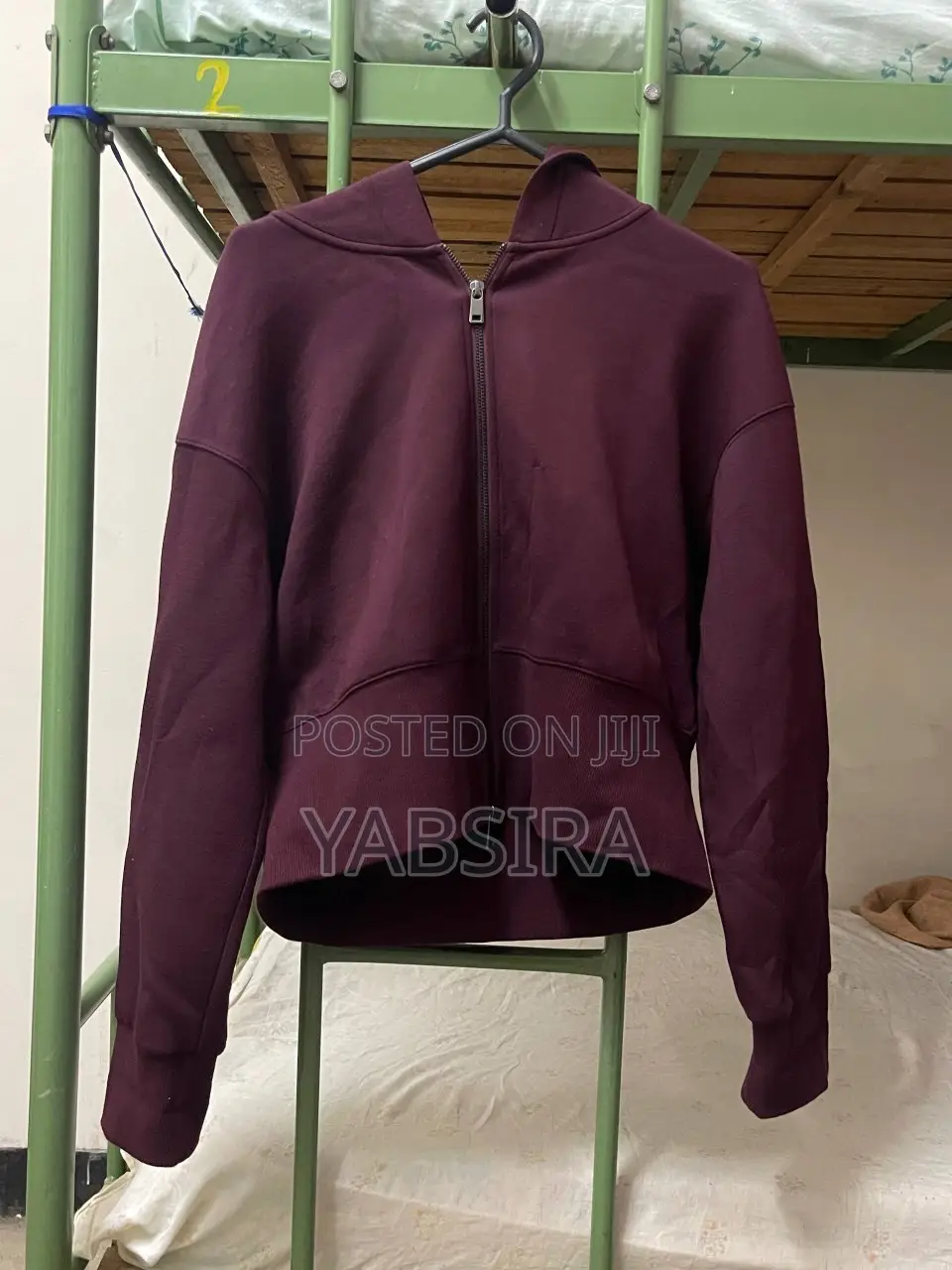 Burgundy Full Zip Up Hoodie