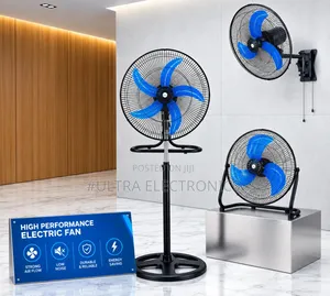 Cooling Fan 
 Blue Blades • Heavy-Duty Black Metal Frame Powerful