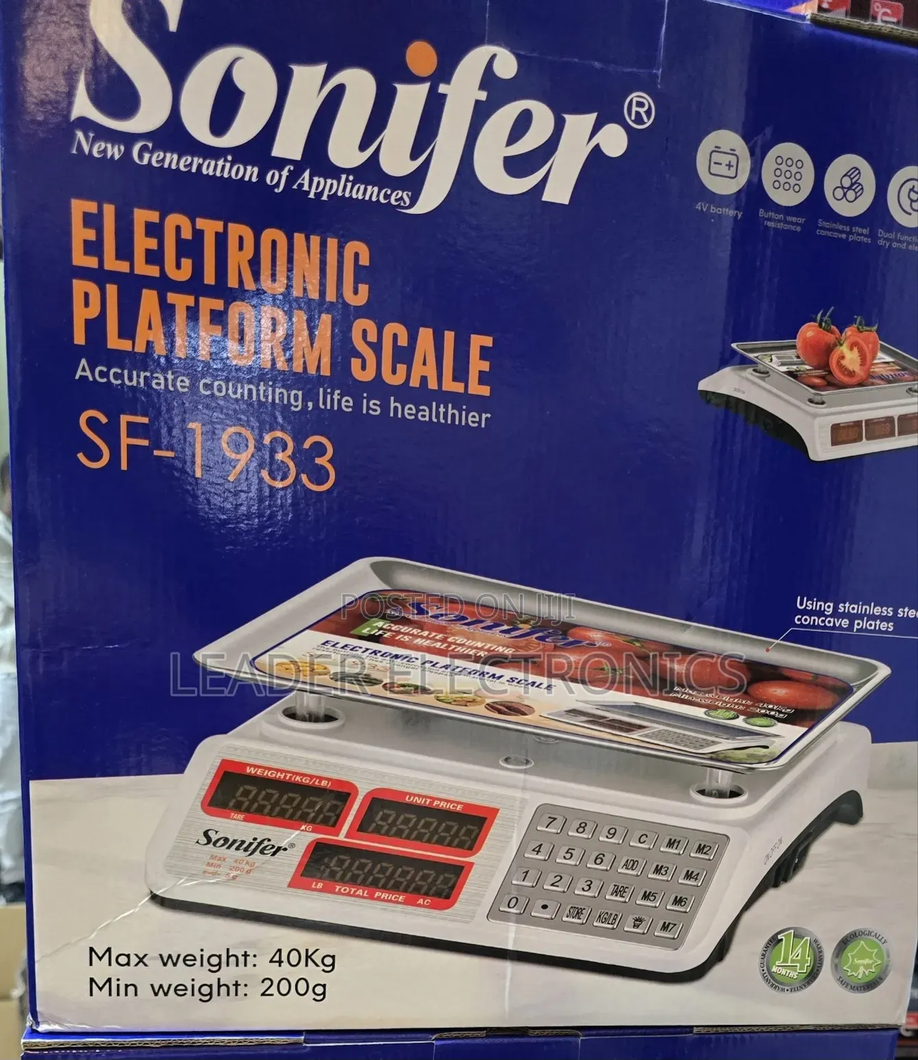 Sonifer 40KG Digital Platform Scale – Accurate Weighing, Strong
