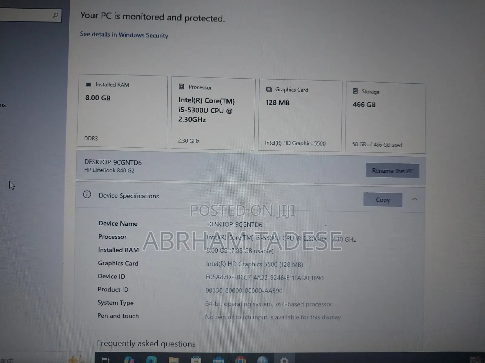 Laptop HP EliteBook 840 8GB Intel Core i5 HDD 500GB