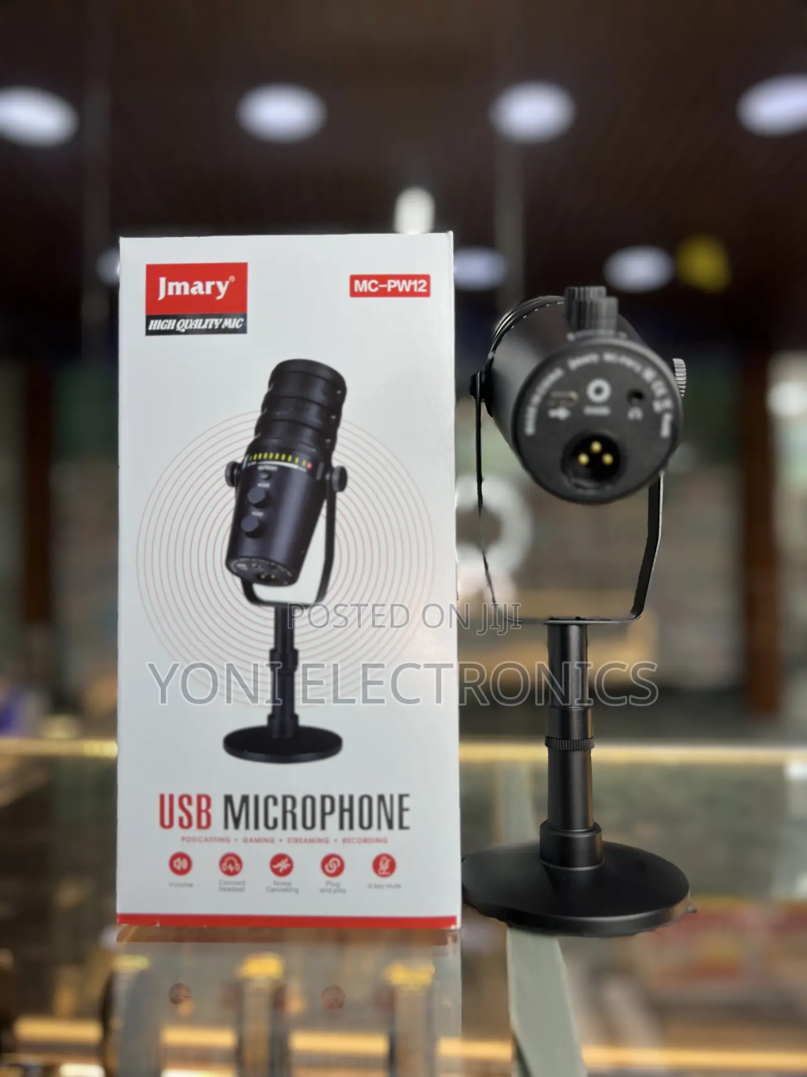 Jmary MC-PW12 USB & XLR ፕሮፌሽናል ማይክሮፎን
