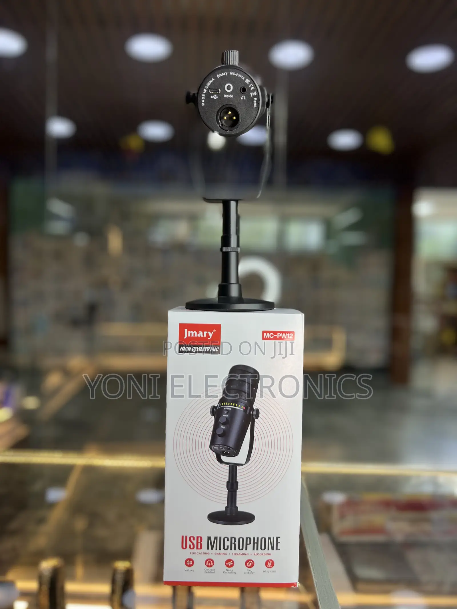 Jmary MC-PW12 USB & XLR ፕሮፌሽናል ማይክሮፎን