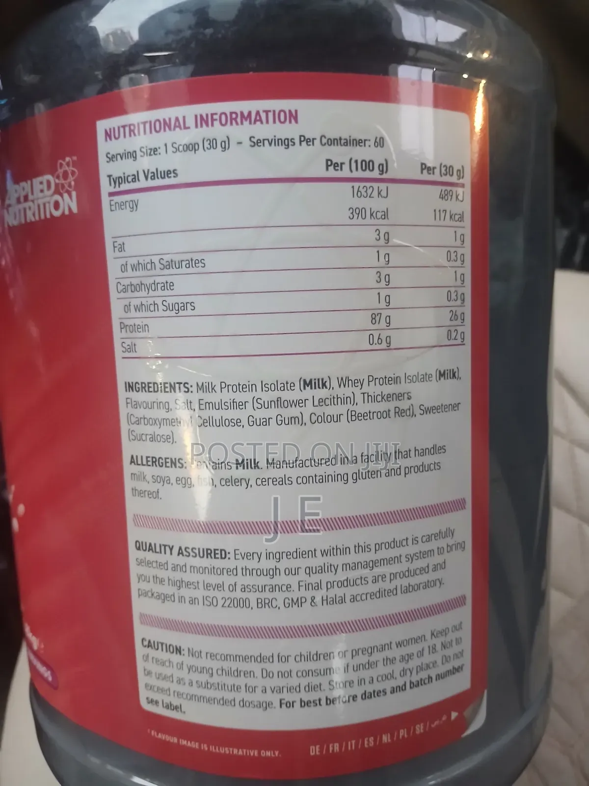 Applied Nutrition Body Fuel Isolate 1.8kg(60serving)