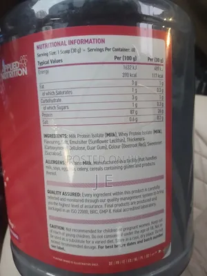 Applied Nutrition Body Fuel Isolate 1.8kg(60serving)