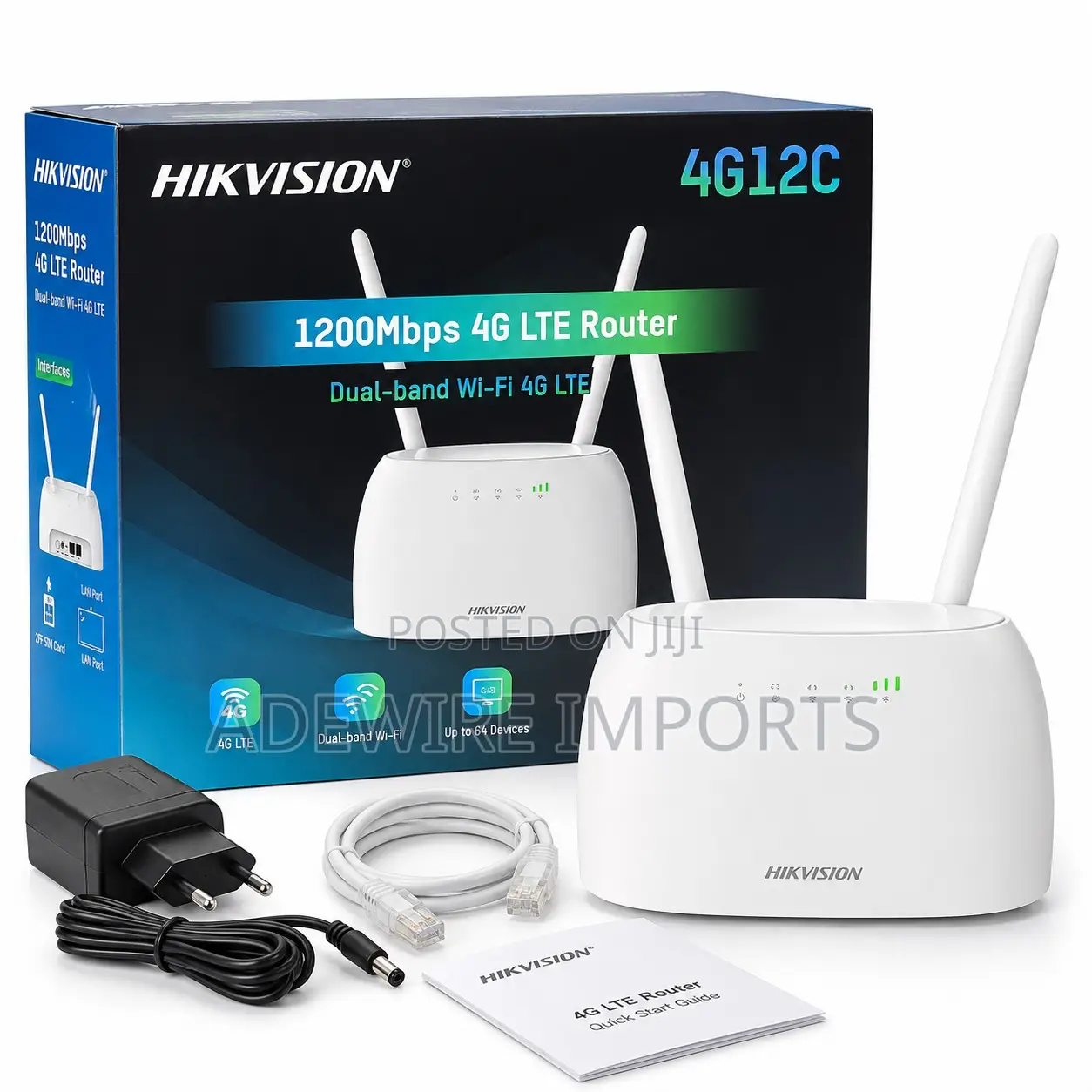Hikvision DS-3WR4G12C 1200Mbps 4G LTE Dual-Band Wi-Fi Router