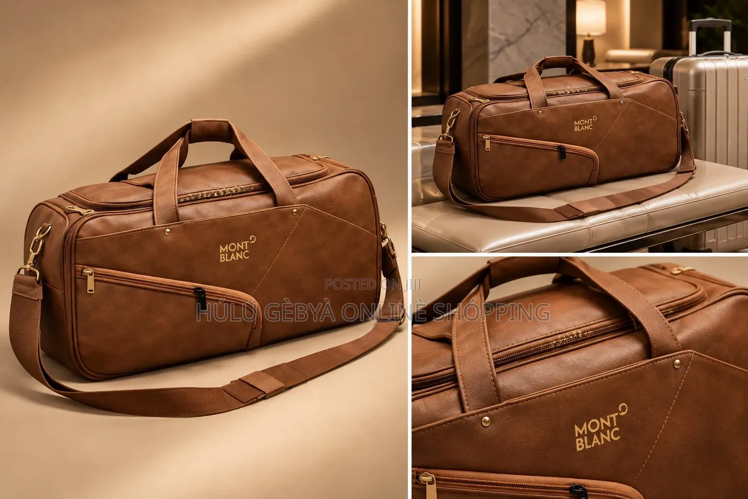 Mont Blanc Executive Leather Duffle Bag ( Brown Edition)