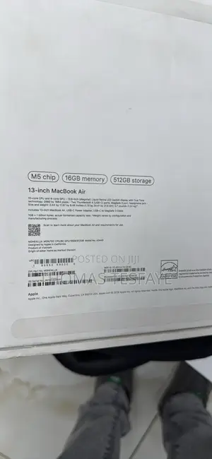 New Laptop Apple MacBook Air 2026 M5 16GB Apple M5 SSD 512GB