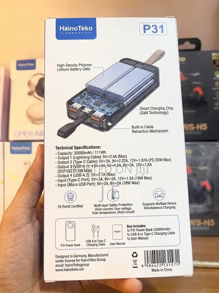 HainoTeko P31 30000mAh 22.5W Fast Charging Power Bank
