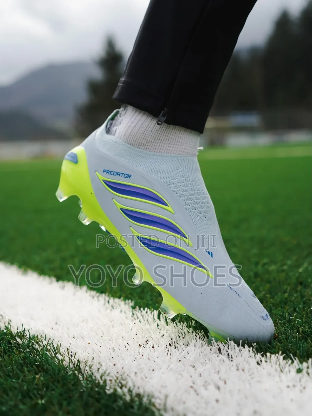 Adidas Predator Elite Laceless Firm Ground Football Gray White Green