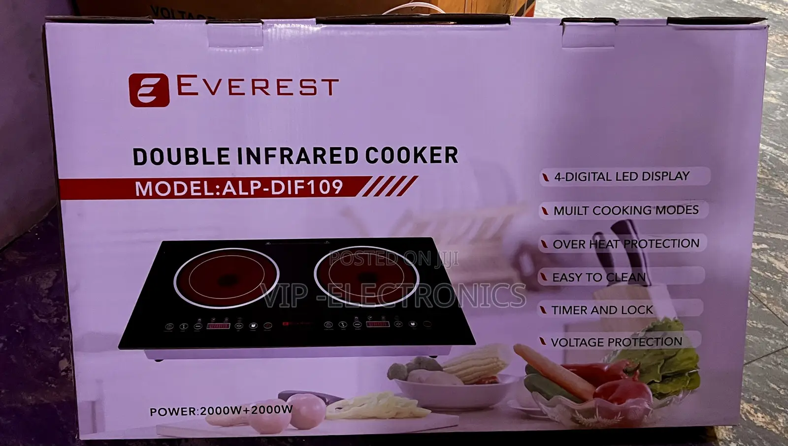 EVERST Ceramic Stove Digital Touch Glass Double Touch Control Cooktop