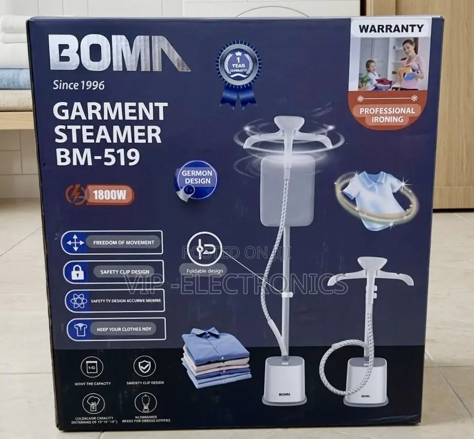 BOMN Garment Steamer 1800W – Portable Clothes Steamer