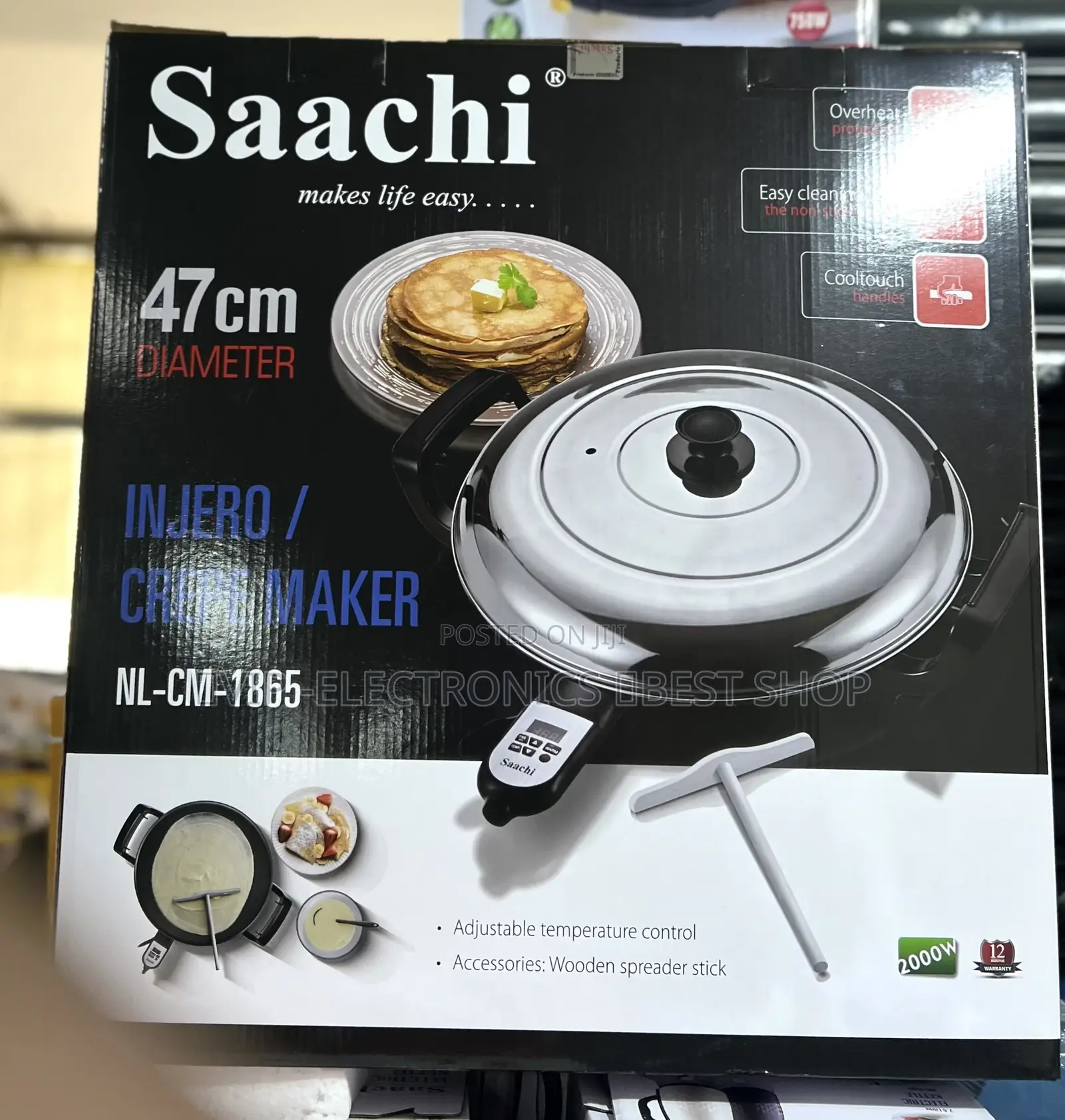 Saachi Injera Mitad Chapati Maker –47cm 2000W Original Electric Cooker