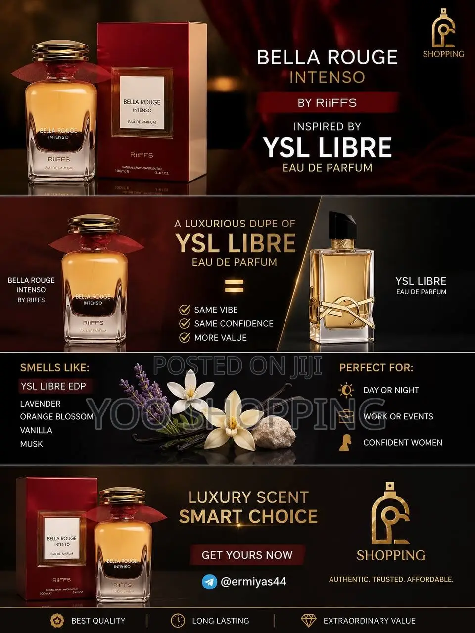 BELLA ROUGH INTENSO Perfume for Women(Dupe of LIBRE)