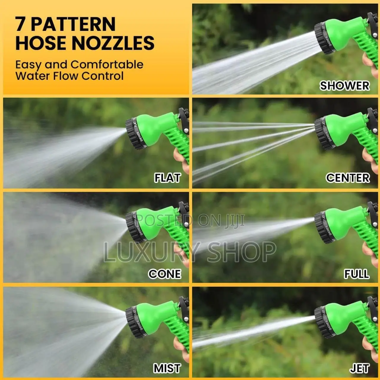 Majic Hose 7 ዓይነት የውሃ አረጫጨት ያለው አስደማሚ የውሃ ጎማ