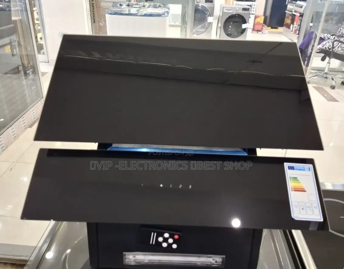 Kumtel Kitchen Extractor Hood 60×60cm Black Glass – Modern Cooker Hood
