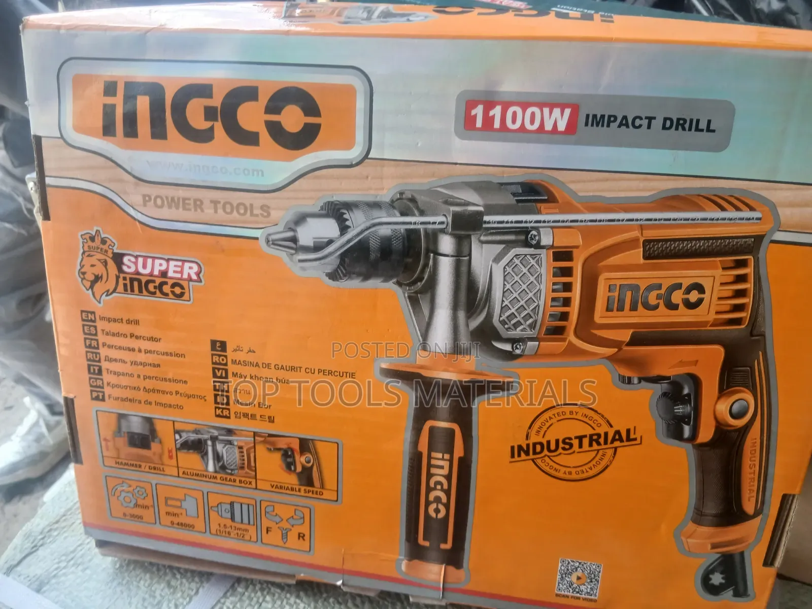 .Ingco 1100W Impact Drill (Model ID11008).