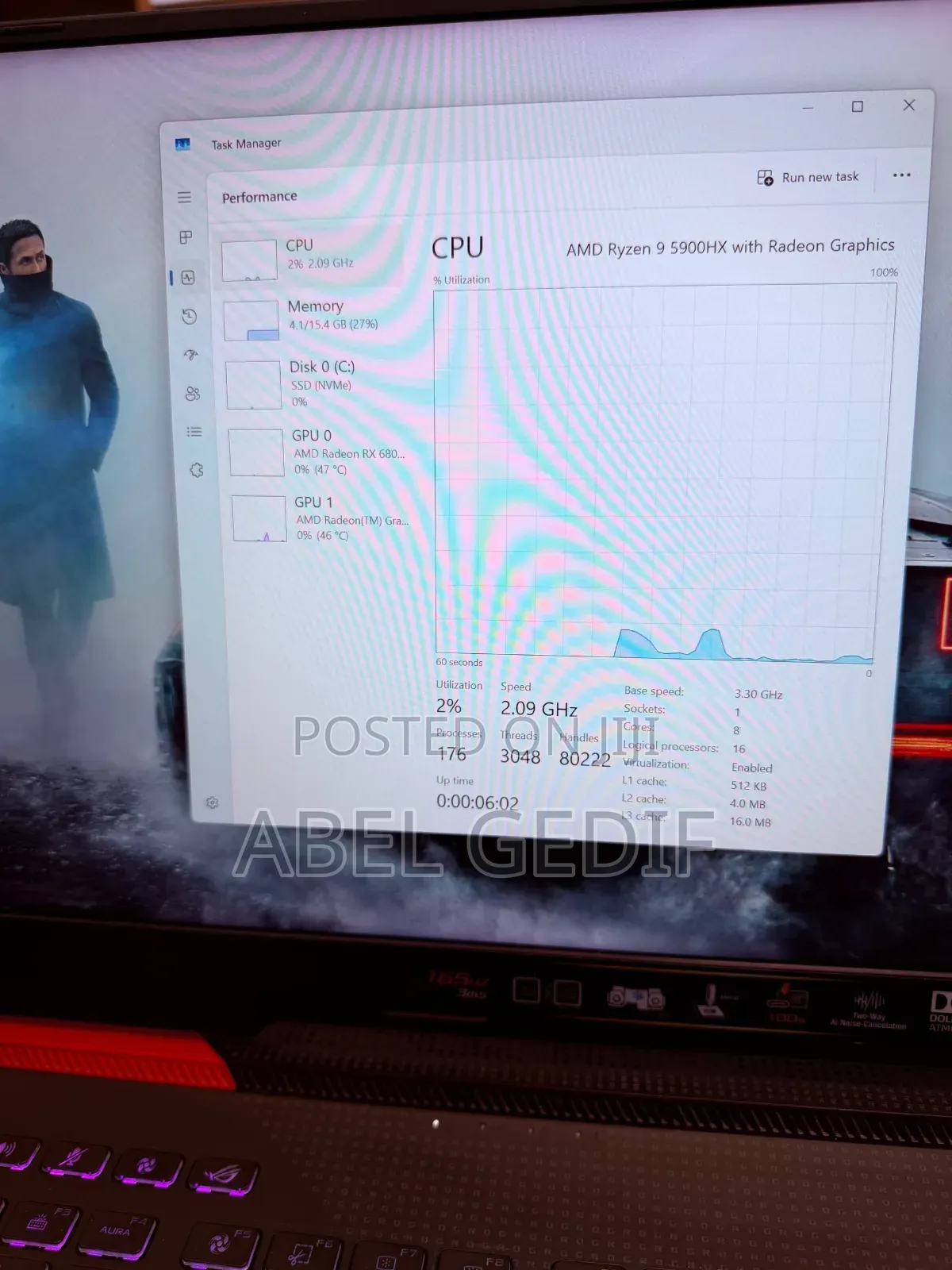 New Laptop Asus ROG Strix G17 16GB AMD Ryzen 9 SSD 512GB