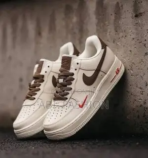 Nike Air Force 1 '07 Mini Red Swoosh "Milk Coffee" Shoes – NEW ARRIVAL